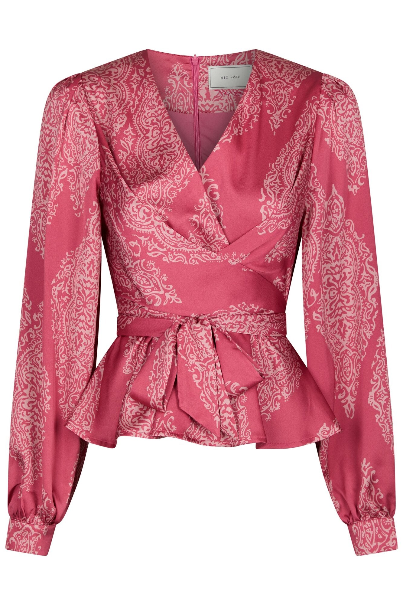 Rista Paisley Drop bluse - Cherry Pink